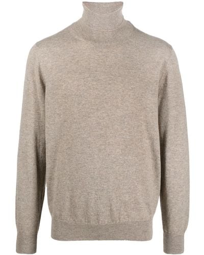Canali Roll Neck Cashmere Sweater - Gray