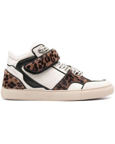 Zadig & Voltaire Mid Flash Leopard-effect Sneakers - Natural