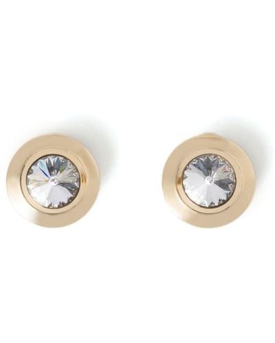 Miu Miu Crystal-embellished Stud Earrings - Metallic