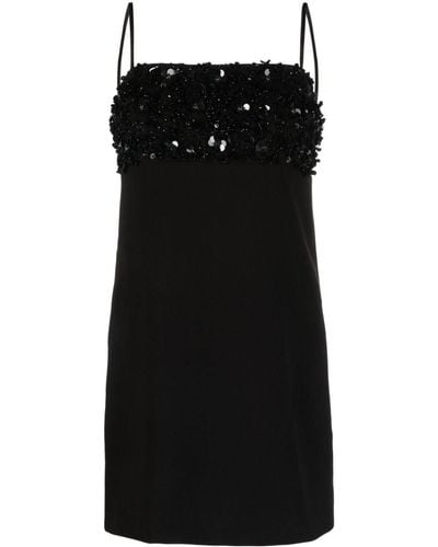 P.A.R.O.S.H. Floral Sequined Minidress - Black