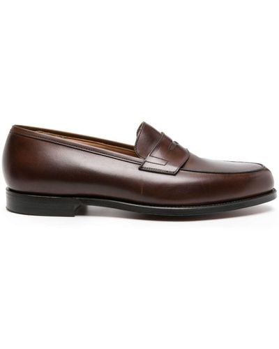 Crockett & Jones Grantham 2 Almond-toe Leather Loafers - Brown