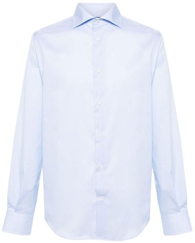 BOGGI Vertical-stripe Cotton Shirt - White