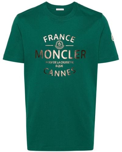 Moncler T-Shirt mit Logo-Print - Grün