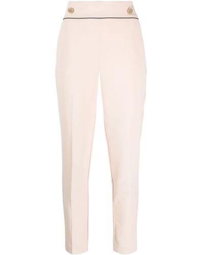 Liu Jo Button-embellished Cropped Pants - White