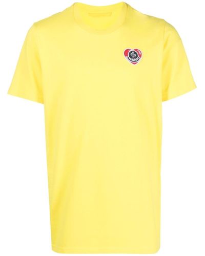 Moncler T-shirt con applicazione logo - Giallo