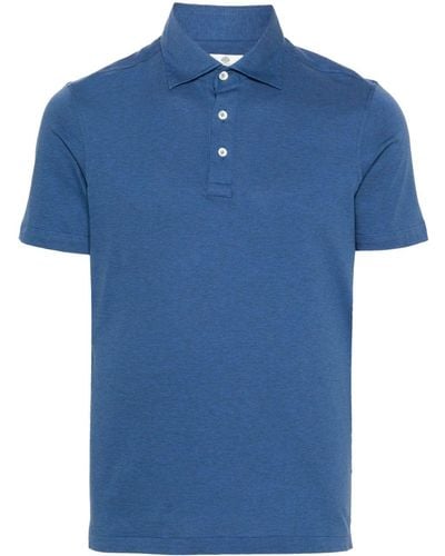 Luigi Borrelli Napoli Jersey Cotton Polo Shirt - Blue