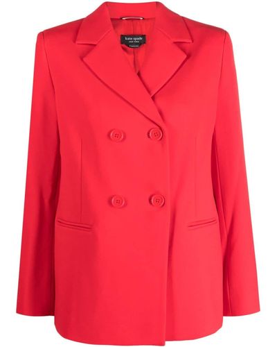 Kate Spade Notch-lapel Double-breasted Blazer - Red