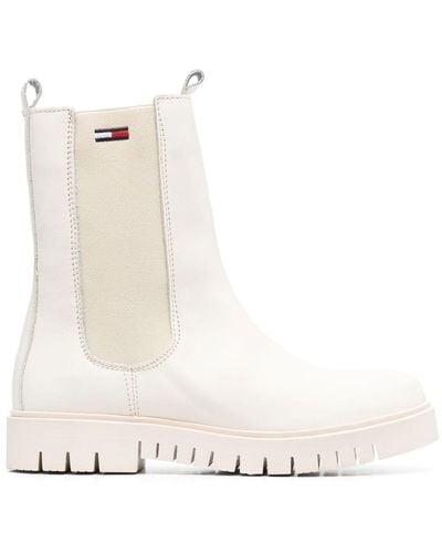 Tommy Hilfiger Leather Chelsea Boots - White