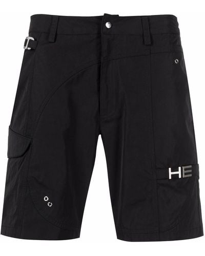 HELIOT EMIL Pantalones cortos cargo con letras del logo - Negro