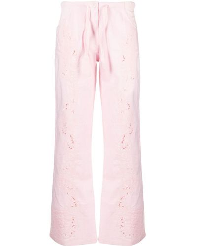 GIMAGUAS Ring Embroidered Pants - Pink