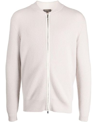 N.Peal Cashmere Waffle-knit Cashmere Cardigan - White