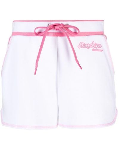 Moschino Logo-print Cotton Track Shorts - Pink
