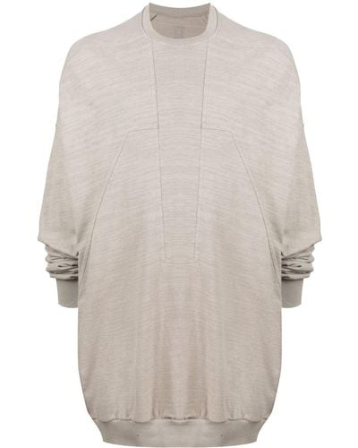 Rick Owens Slub Paneled Sweatshirt - White