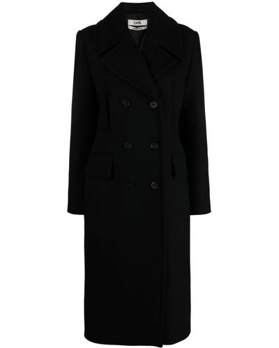 LVIR Double-breasted Wool Coat - Black
