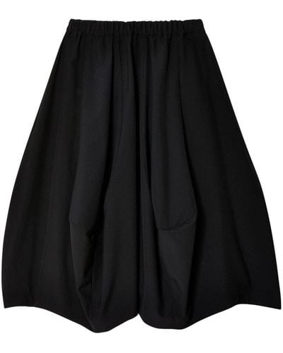 Comme des Garçons Asymmetric Flared Wool Midi Skirt - Black