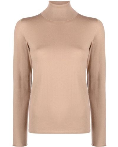 Le Tricot Perugia Long-sleeve Roll-neck Sweater - Natural