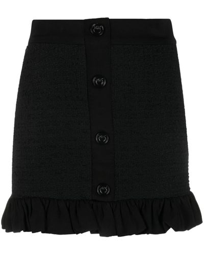 Pinko Ruffled Bouclé Skirt - Black