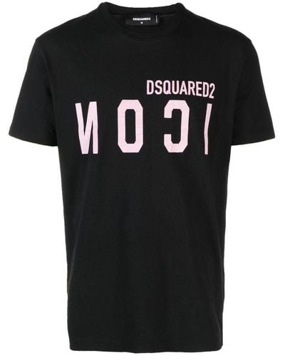 DSquared² T-Shirt mit gespiegeltem Logo - Schwarz