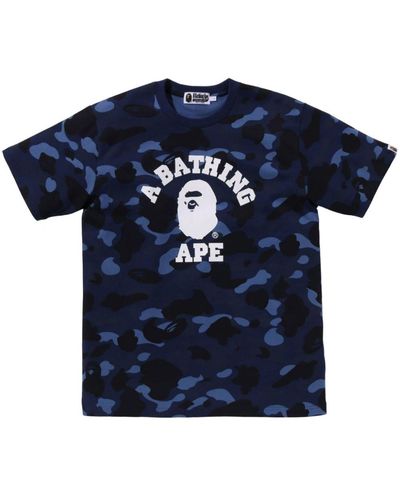 A Bathing Ape T-Shirt mit Camouflage-Print - Blau