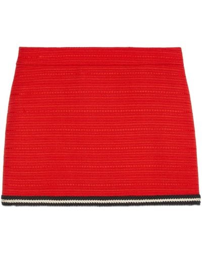 Gucci Braided-trim Wool Miniskirt - Red