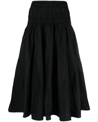 Maje Smocked-waist A-line Skirt - Black