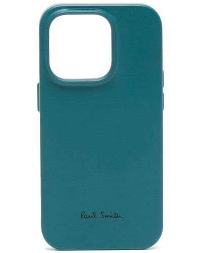 Paul Smith + Native Union Leather Magsafe Iphone 14 Pro Case - Blue