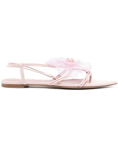 Nensi Dojaka Faux-flower Leather Sandals - Pink