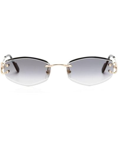 Cartier Sonnenbrille mit ovalem Gestell - Mettallic
