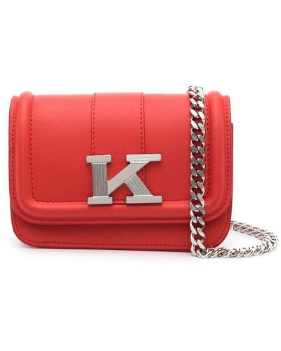 Kiton Mini sac en cuir à plaque logo - Rouge