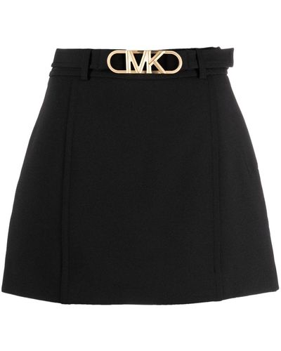 Michael Kors Logo-plaque A-line Miniskirt - Black