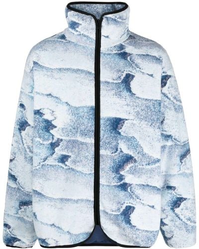 Bonsai Salt Abstract-print Zip-up Jacket - Blue