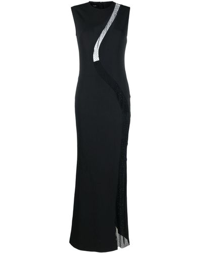 Pinko Round-neck Semi-sheer Dress - Black