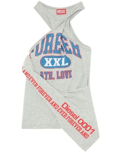 DIESEL College Tank Top With Twisted Front - Multicolor