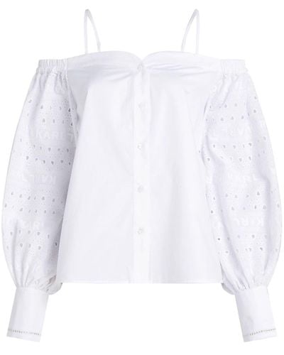 Karl Lagerfeld Broderie-anglaise Off-shoulder Blouse - White