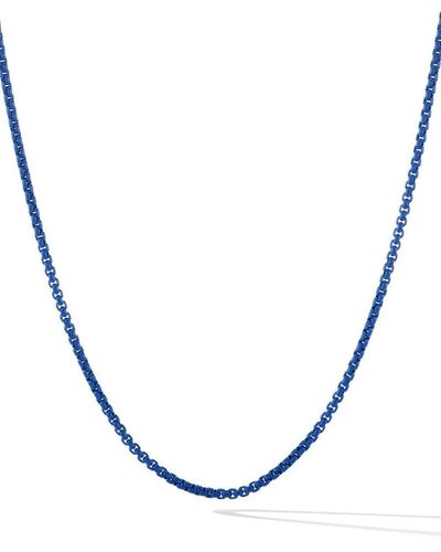 David Yurman Box Chain Halskette aus Sterlingsilber - Blau