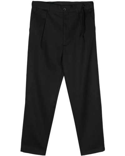 4SDESIGNS Virgin Wool-silk Blend Straight-leg Trousers - Black