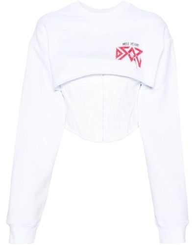 DSquared² Corset Rock Cool Fit Sweatshirt - Weiß