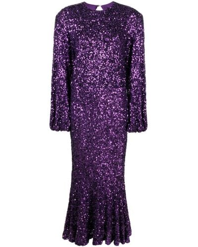 ROTATE BIRGER CHRISTENSEN Sequinned-tulle Maxi Dress - Purple