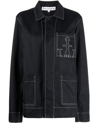 JW Anderson Logo-embroidered Chore Jacket - Black