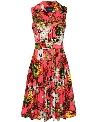 Samantha Sung Audrey Floral-print Dress - Red
