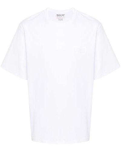 Martine Rose Reflective-Logo Cotton T-Shirt - White