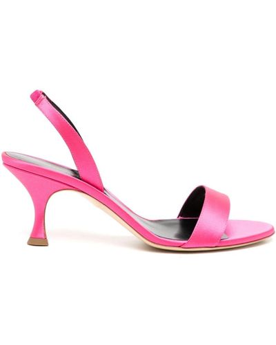 Rupert Sanderson Decade 70mm Satin Slingback Sandals - Pink