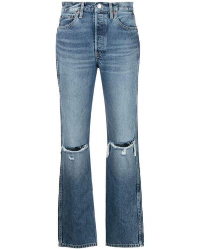 RE/DONE '90s High Waist Straight-leg Jeans - Blue