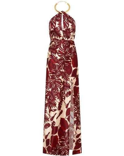 Nicholas Edyth Printed Silk Gown - Red