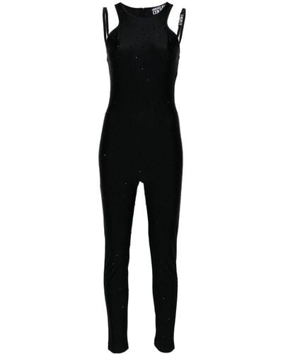 Versace Crystal-Embellished Halterneck Jumpsuit - Black