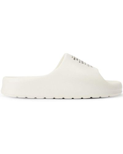 Lacoste Slippers Met Tekst - Wit