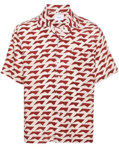 Rhude Camisa con motivo geométrico - Rojo