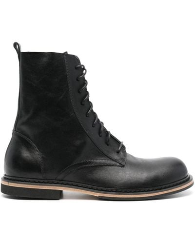 Vic Matié Leather Ankle Boots - Black