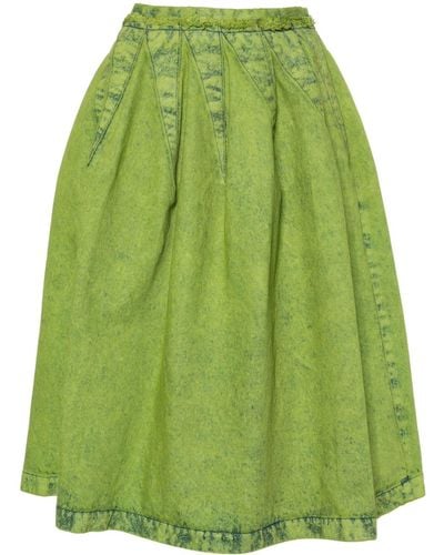 Marni Pleated Denim Skirt - グリーン