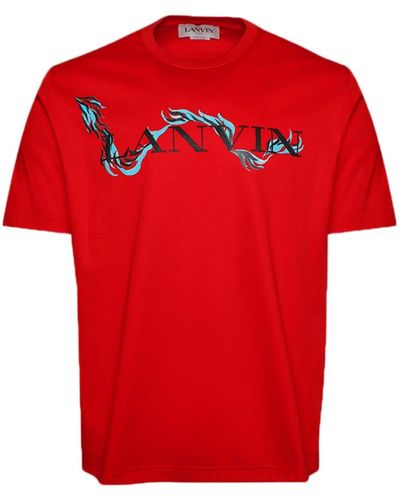 Lanvin Katoenen T-shirt Met Logoprint - Rood